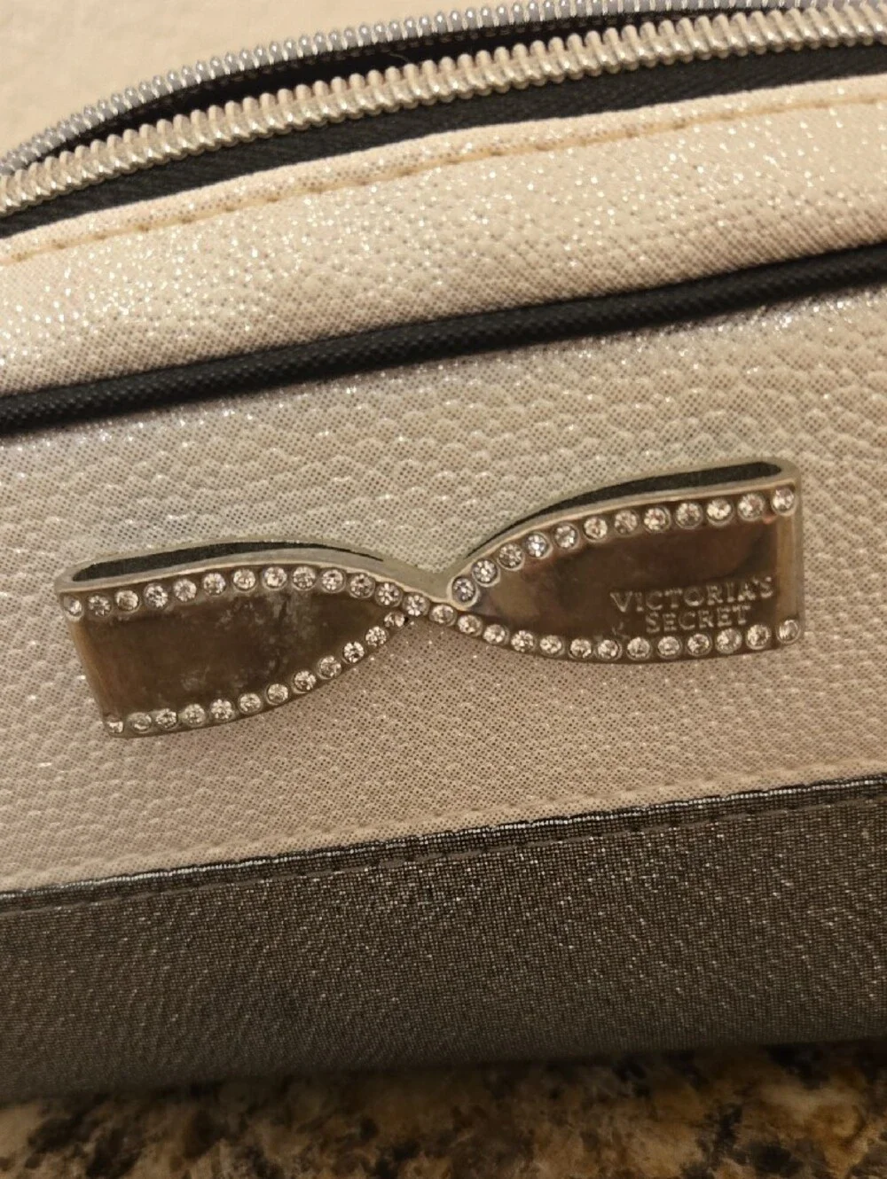 Women's Cosmetic Pouch with Bow Accent
